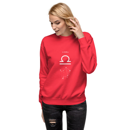 Image 50 of Latte Balance Court Sweatshirt - Left Placement, size 2XL, with Libra artwork visible in front view.