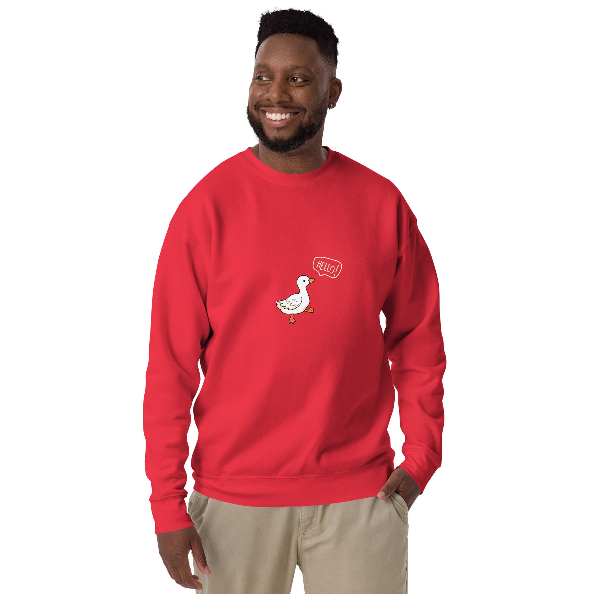 Quacksy Sweatshirt image 29: Vintage Black version, size XL with front view of the Hello Duck range.
