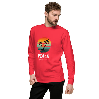 Quiet Peace Sweatshirt - Left Placement by R.A. Apparel, image 40, front view, left-side angle, Team Red, size XL, left placement.