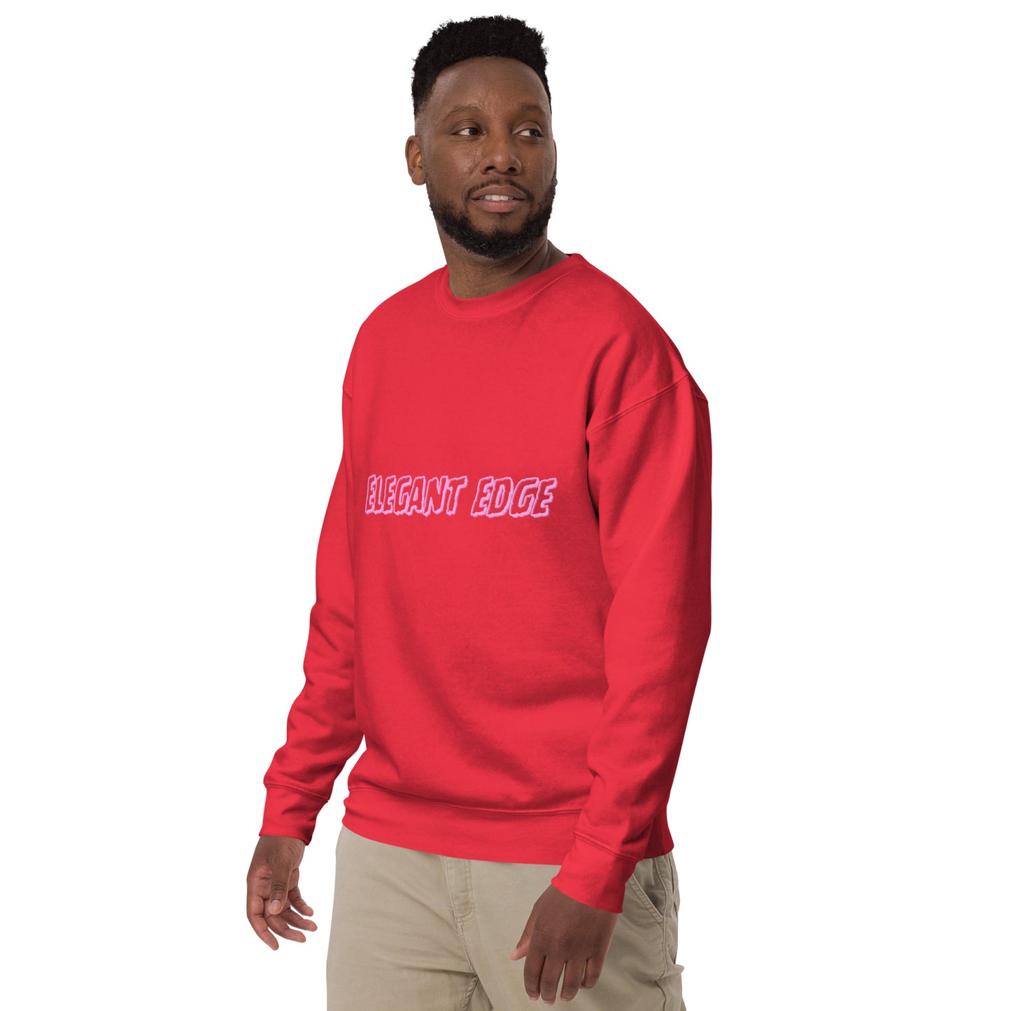 Noir Edge Sweatshirt - Left Placement image 42 in Team Red, size 3XL, showing front view, left-side angle for the Elegant Edge design.
