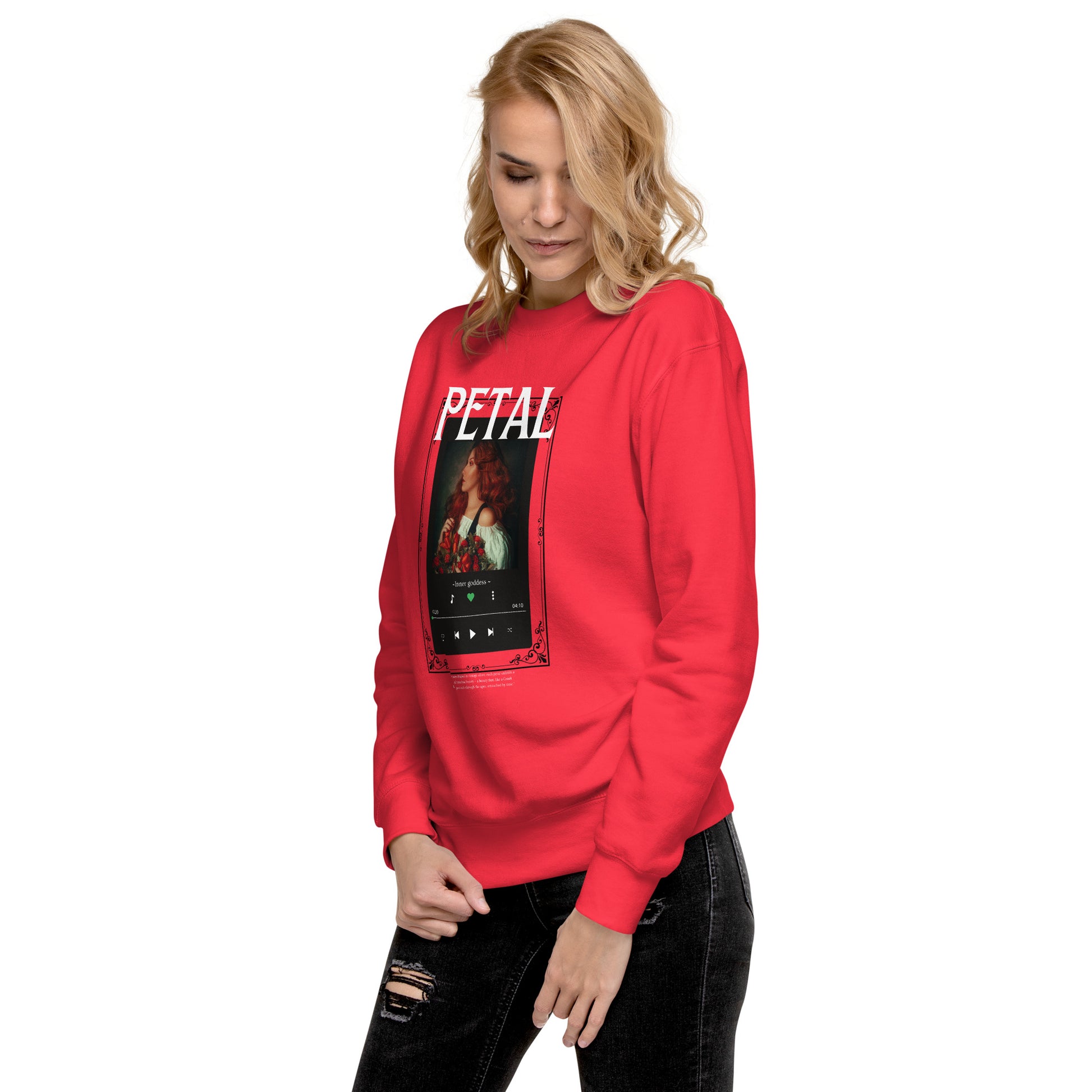 Petaline Sweatshirt image 53: Dusty Rose version, size L with front view, left-side angle of the Petal range.