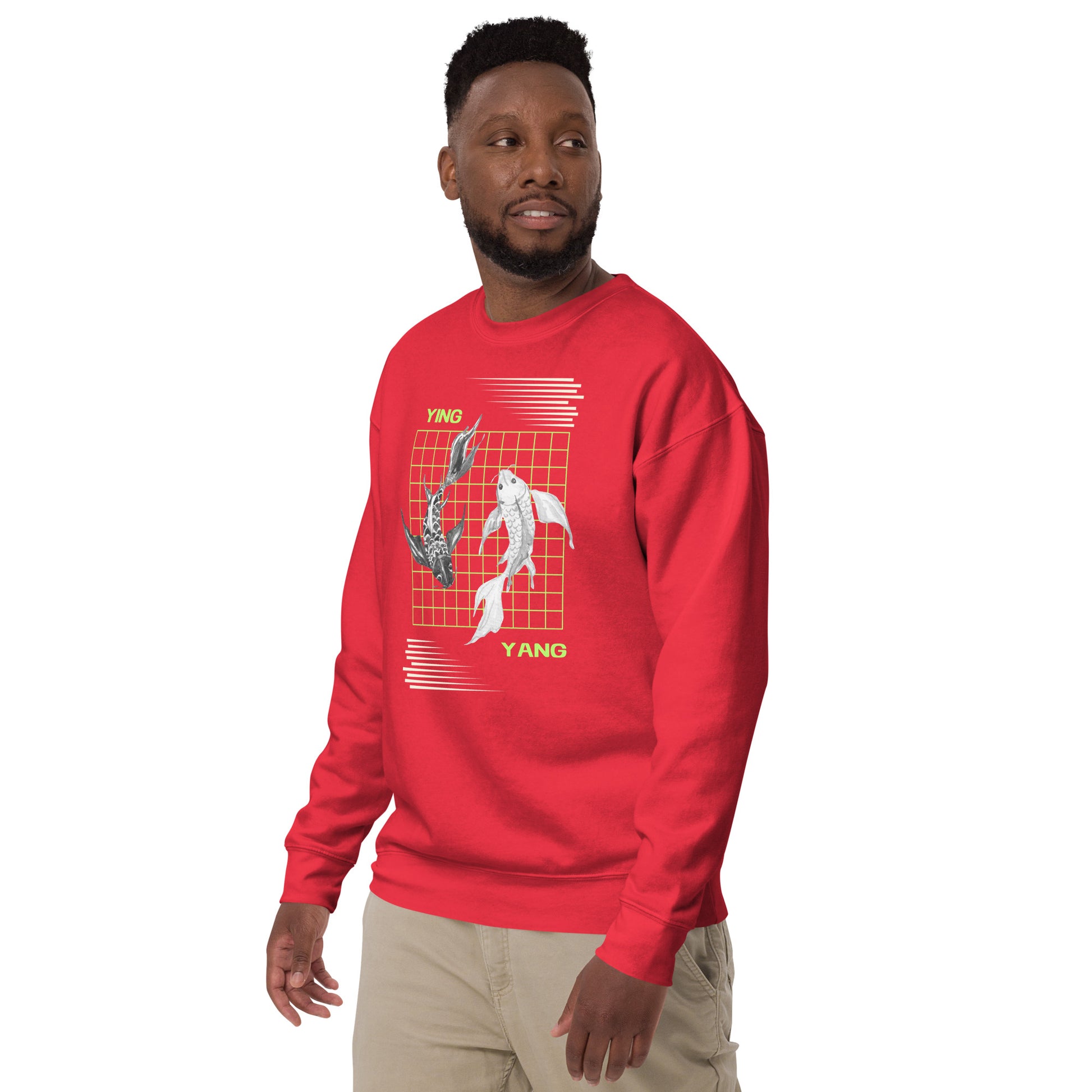 Equinoxe Sweatshirt image 30: Vintage Black version, size 2XL with front view, left-side angle of the Ying and Yang range.
