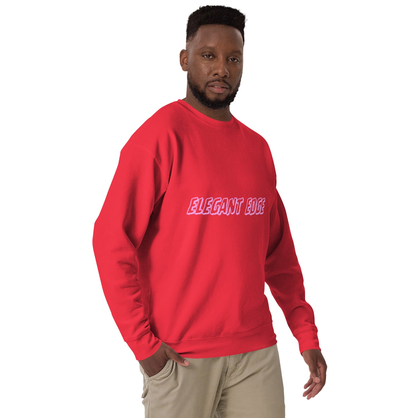 Noir Edge Sweatshirt - Left Placement image 43 in Dusty Rose, size S, showing front view, right-side angle for the Elegant Edge design.