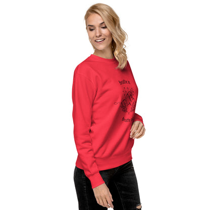 Exhale Sweatshirt - Left Placement image 76 in selected colour, showing front view, right-side angle for the Breathe in and Breathe Out design.
