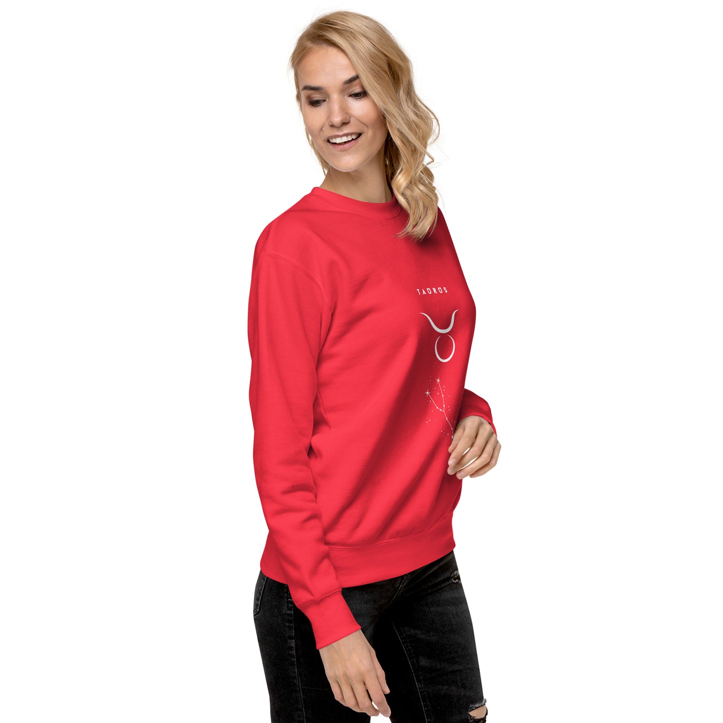 Bullborne Sweatshirt - Left Placement image 55: Agave version, size L with front view, right-side angle of the Taurus range.