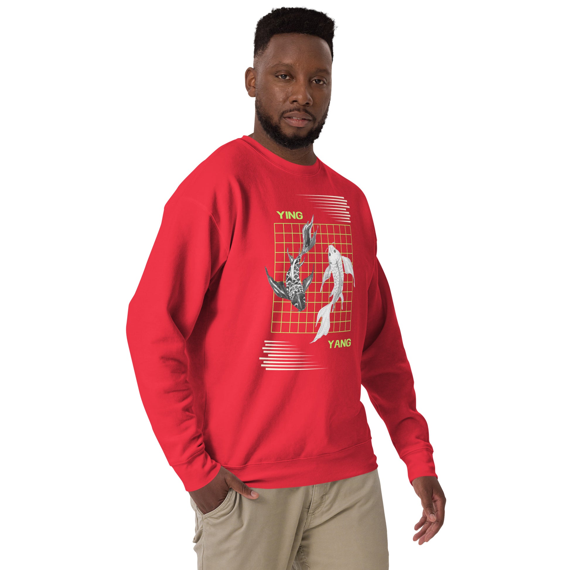 Equinoxe Sweatshirt by R.A. Apparel, image 31, front view, right-side angle, Forest Green, size S, design placement.