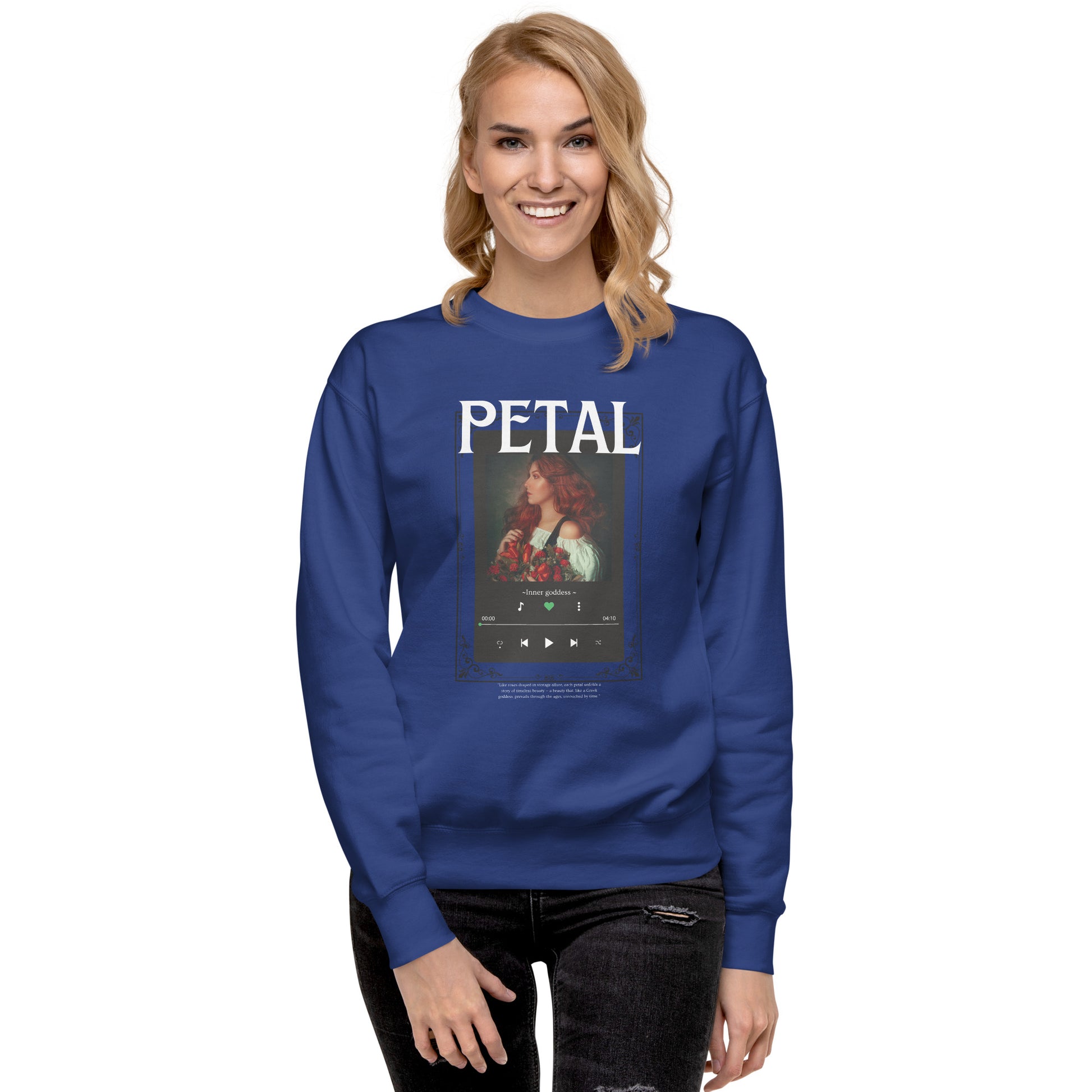 Image 30 of Vintage Black Petaline Sweatshirt, size 2XL, with Petal artwork visible in front view.