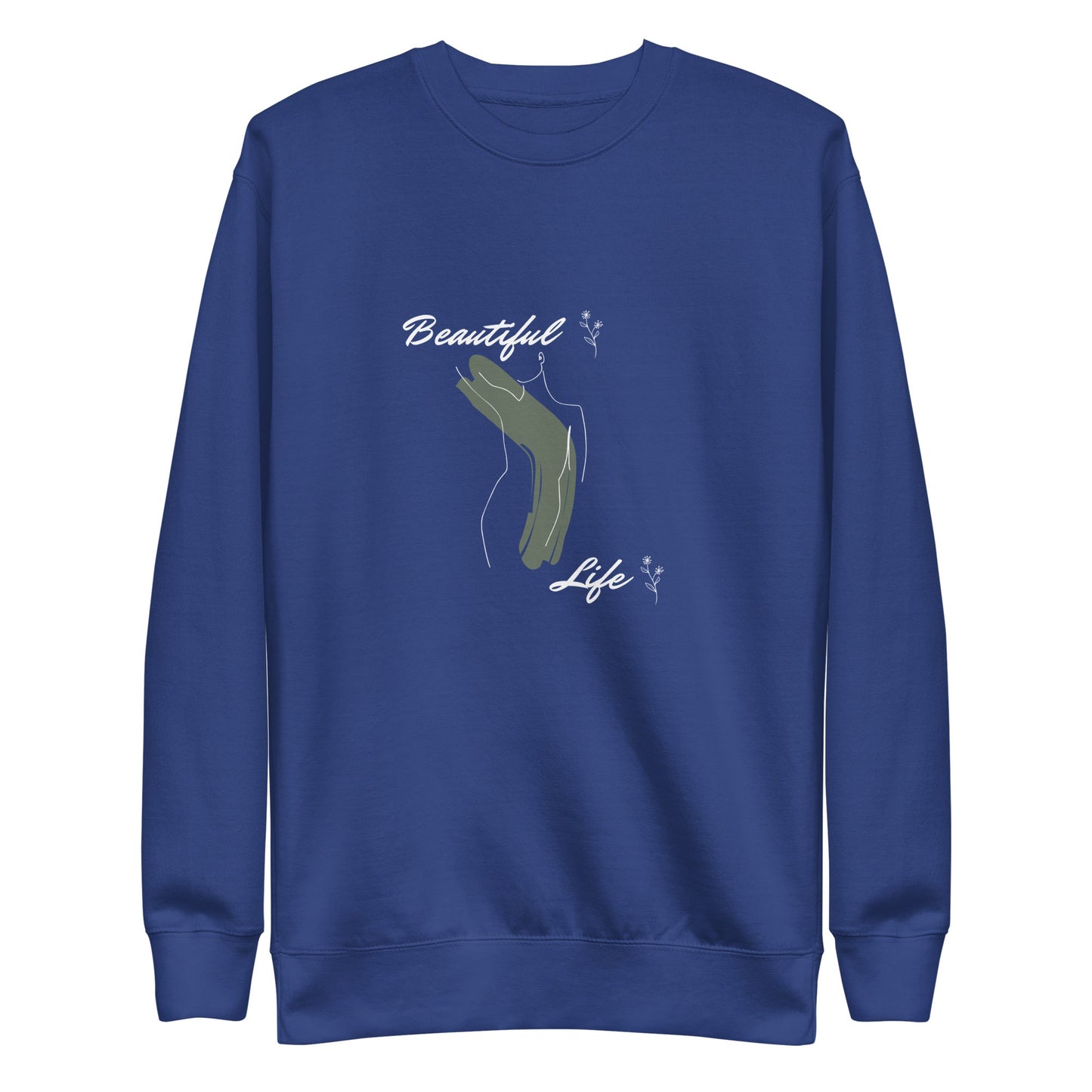 Image 4 of Black Bellevie Sweatshirt - Left Placement, size XL, with Beautiful Life artwork visible in front view.