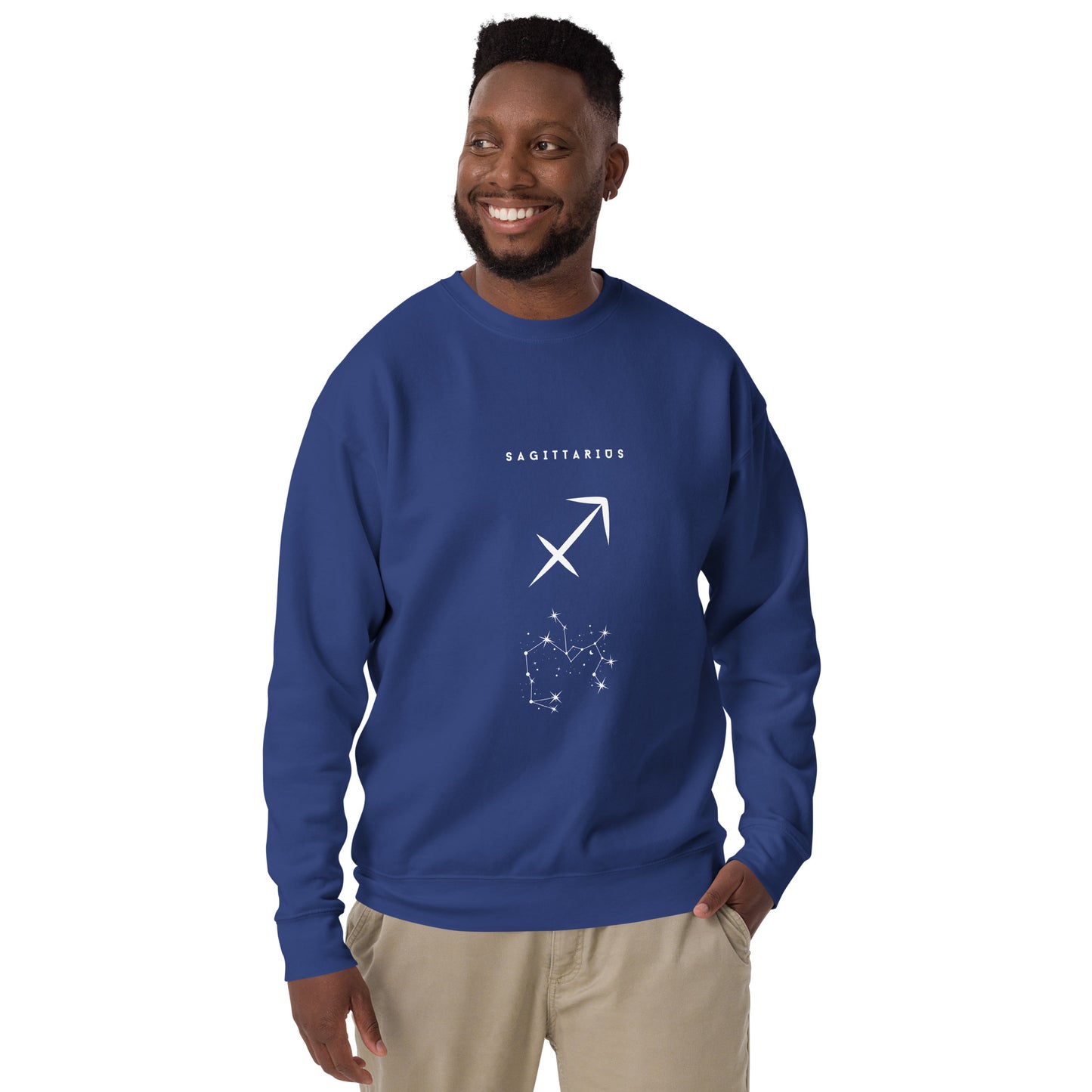 Arrowborne Sweatshirt - Left Placement by R.A. Apparel, image 17, front view, Team Royal, size S, left placement.