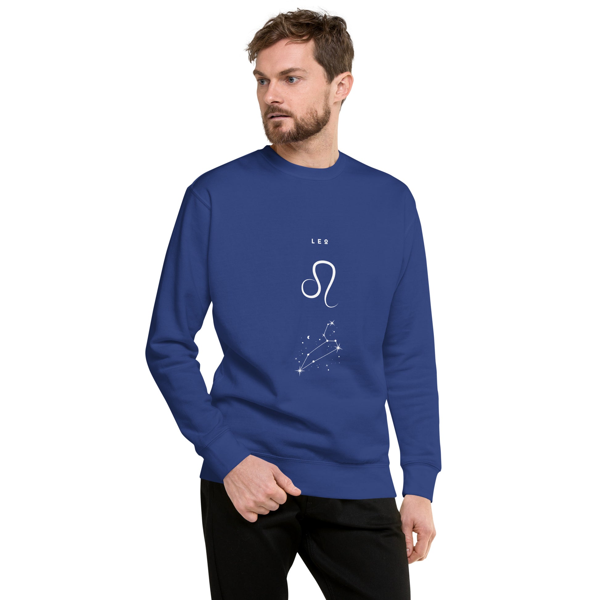 Image 25 of Forest Green Solmane Sweatshirt - Left Placement, size S, with Leo artwork visible in front view.