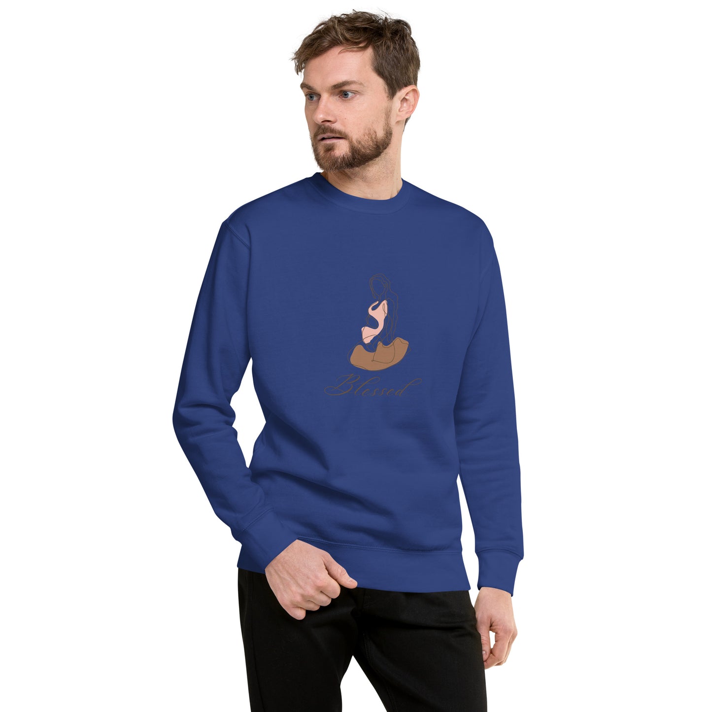 Grace Mark Sweatshirt - Left Placement image 37 in Team Red, size S, showing front view for the Blessed design.