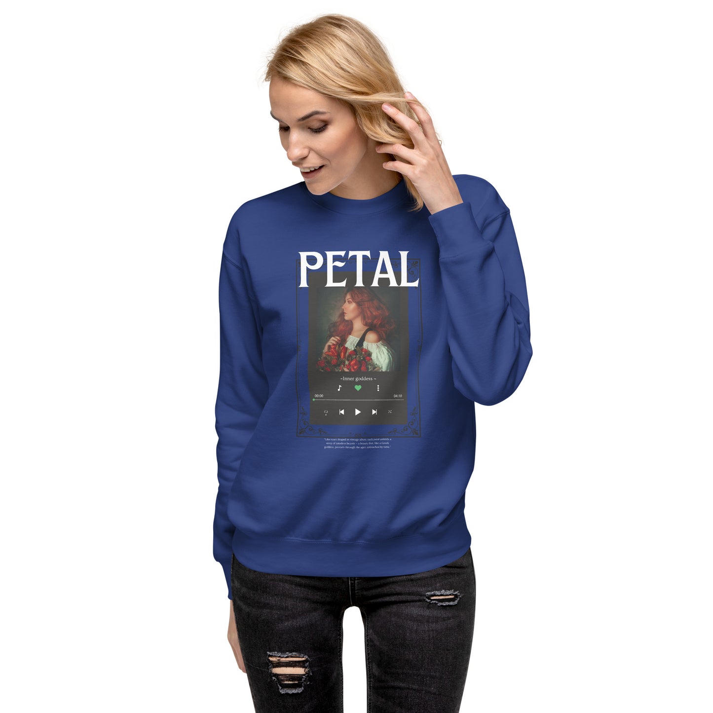 Image 29 of Vintage Black Petaline Sweatshirt, size XL, with Petal artwork visible in front view.