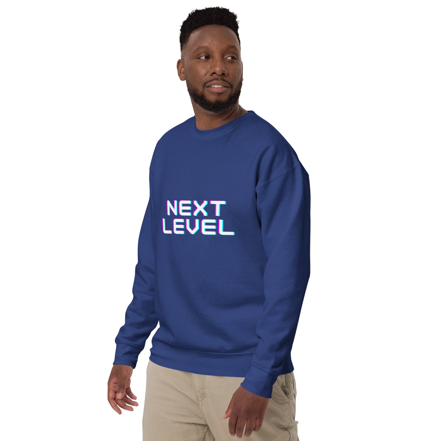 Image 26 of Vintage Black Ascender Sweatshirt - Left Placement, size M, with Next Level artwork visible in front view, left-side angle.