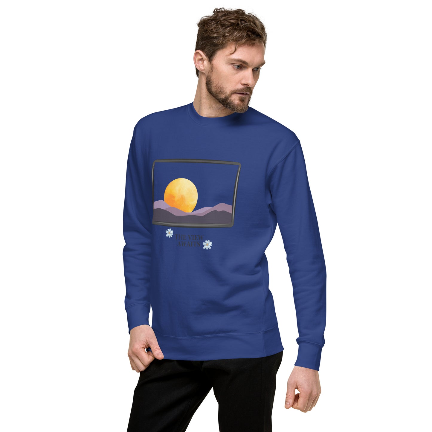 Avenor Sweatshirt image 27 in Vintage Black, size M, showing front view, left-side angle for the The View Awaits design.