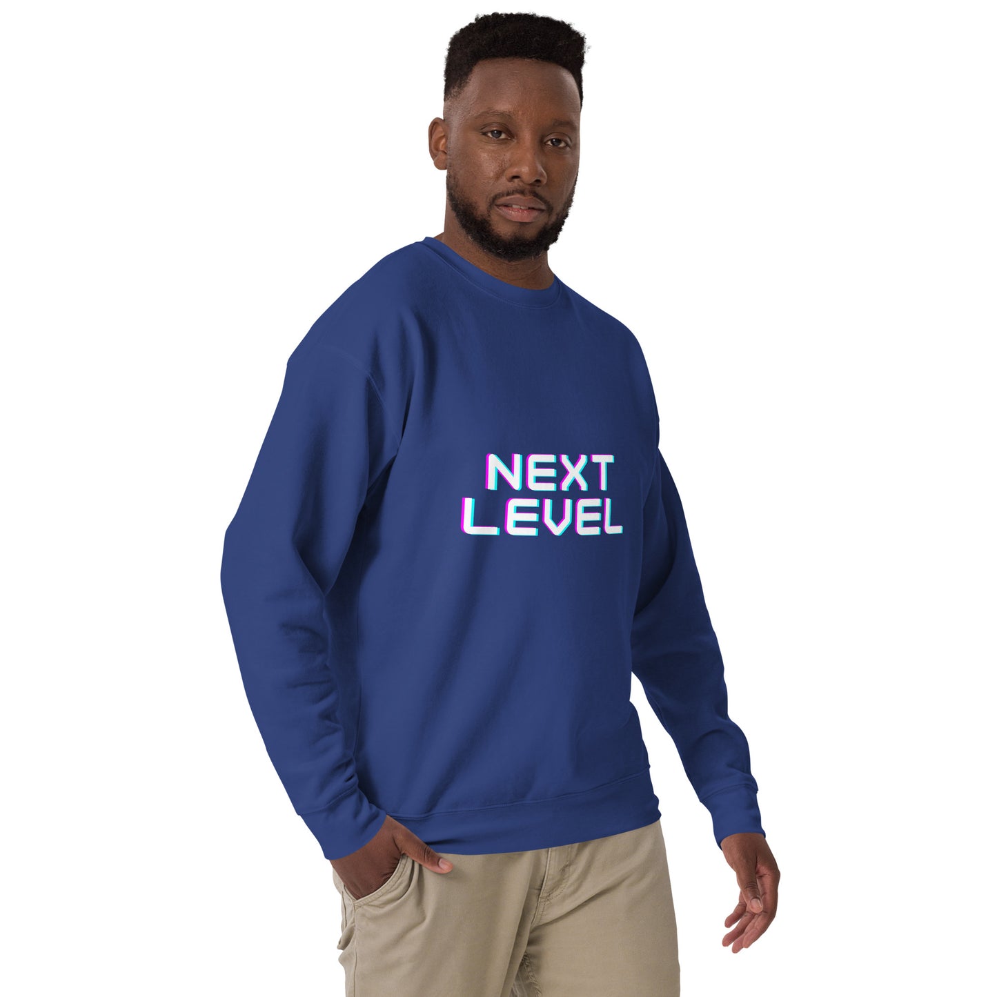 Ascender Sweatshirt - Left Placement image 27: Vintage Black version, size L with front view, right-side angle of the Next Level range.