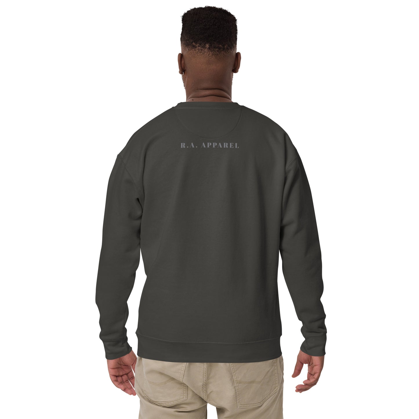 Ascender Sweatshirt - Left Placement image 40 in Team Red, size XL, showing back view for the Next Level design.