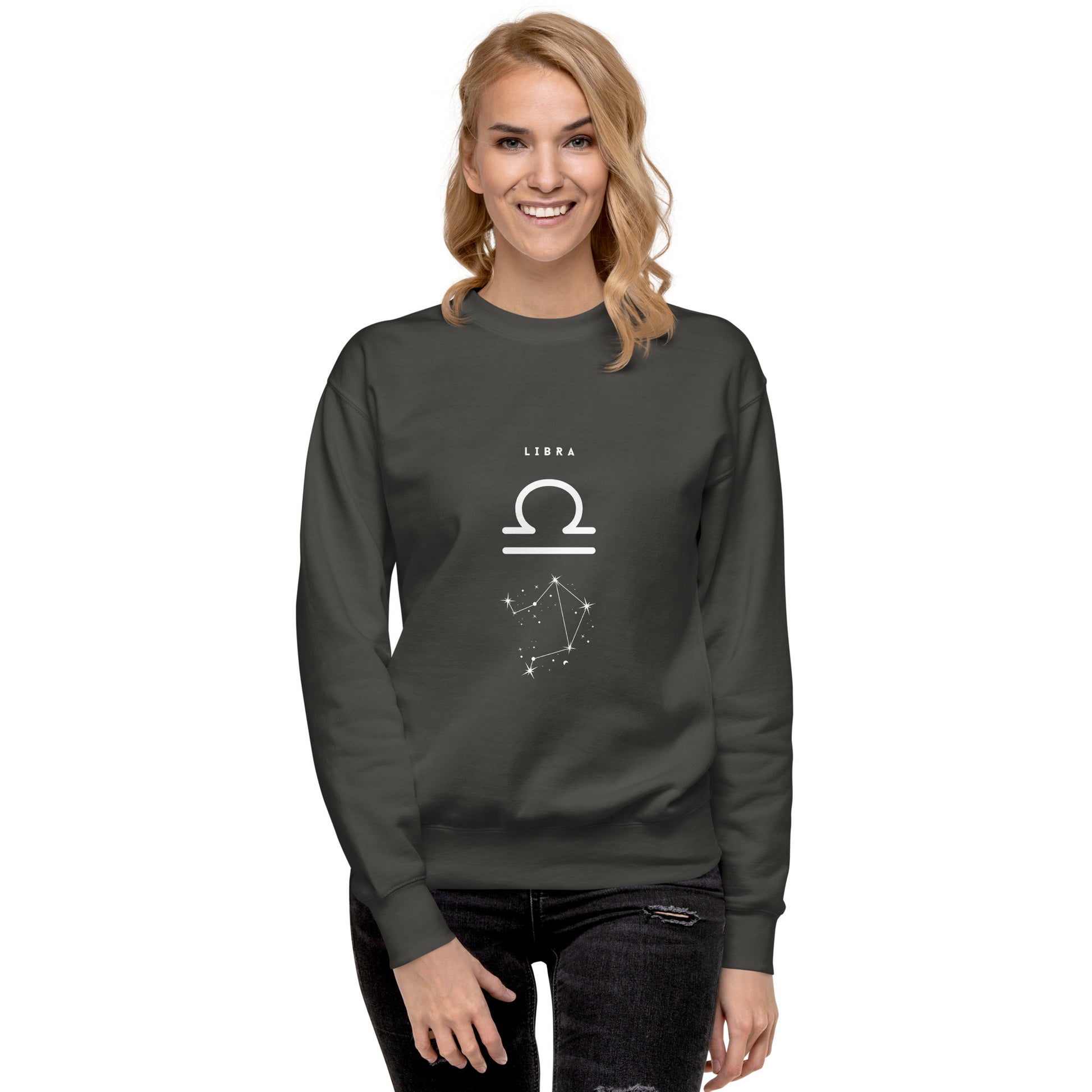 Balance Court Sweatshirt - Left Placement image 37: Team Red version, size M with front view of the Libra range.