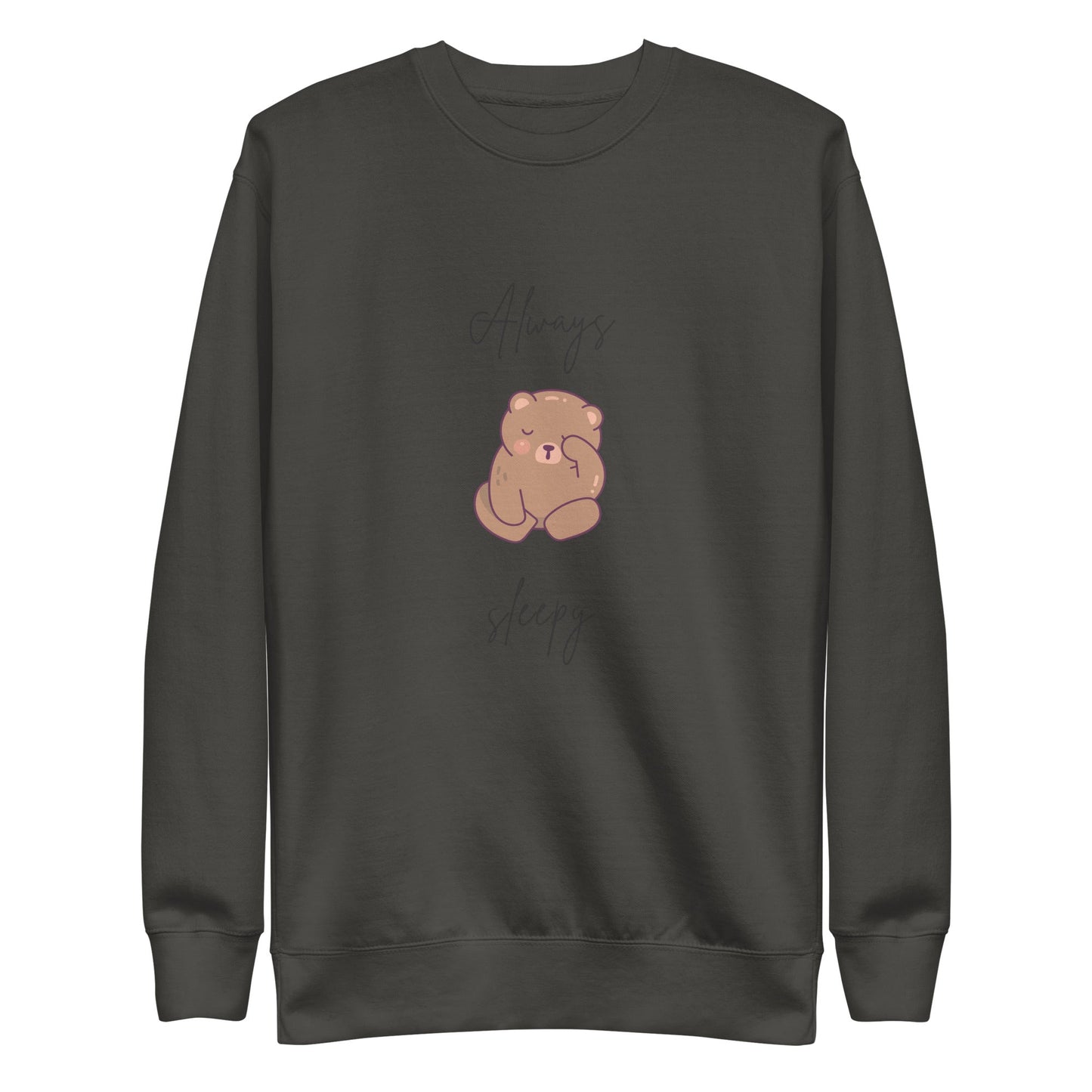 Image 5 of Black Nightcall Sweatshirt - Left Placement, size 2XL, with Always Sleepy artwork visible in front view.