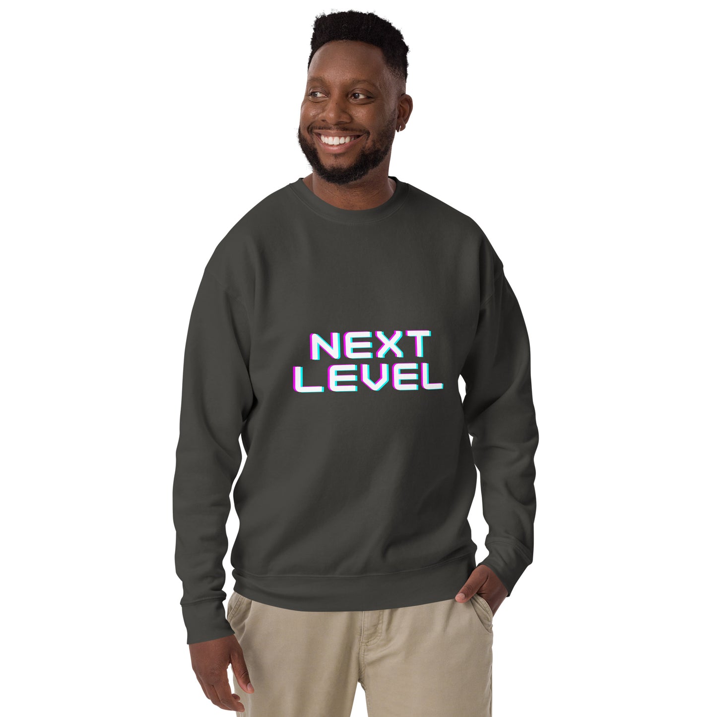 Ascender Sweatshirt - Left Placement image 37 in Team Red, size S, showing front view for the Next Level design.