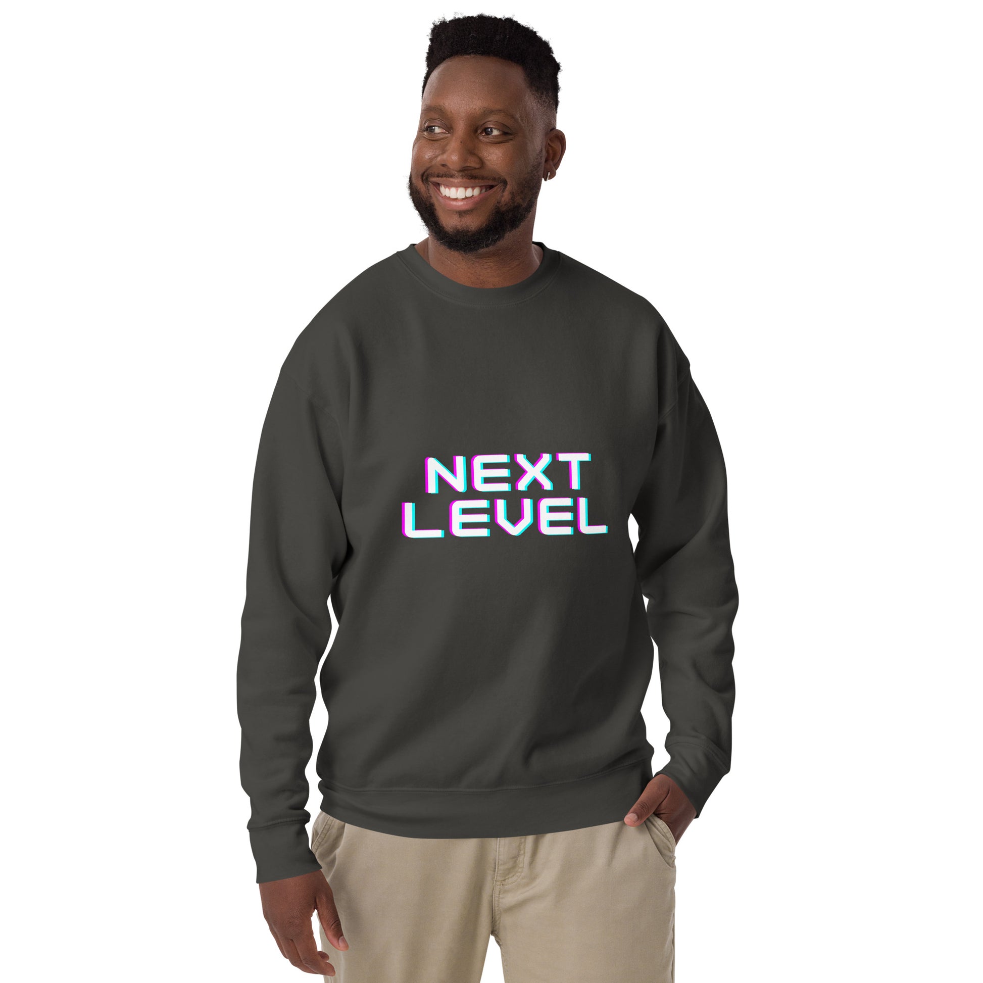 Ascender Sweatshirt - Left Placement image 37 in Team Red, size S, showing front view for the Next Level design.