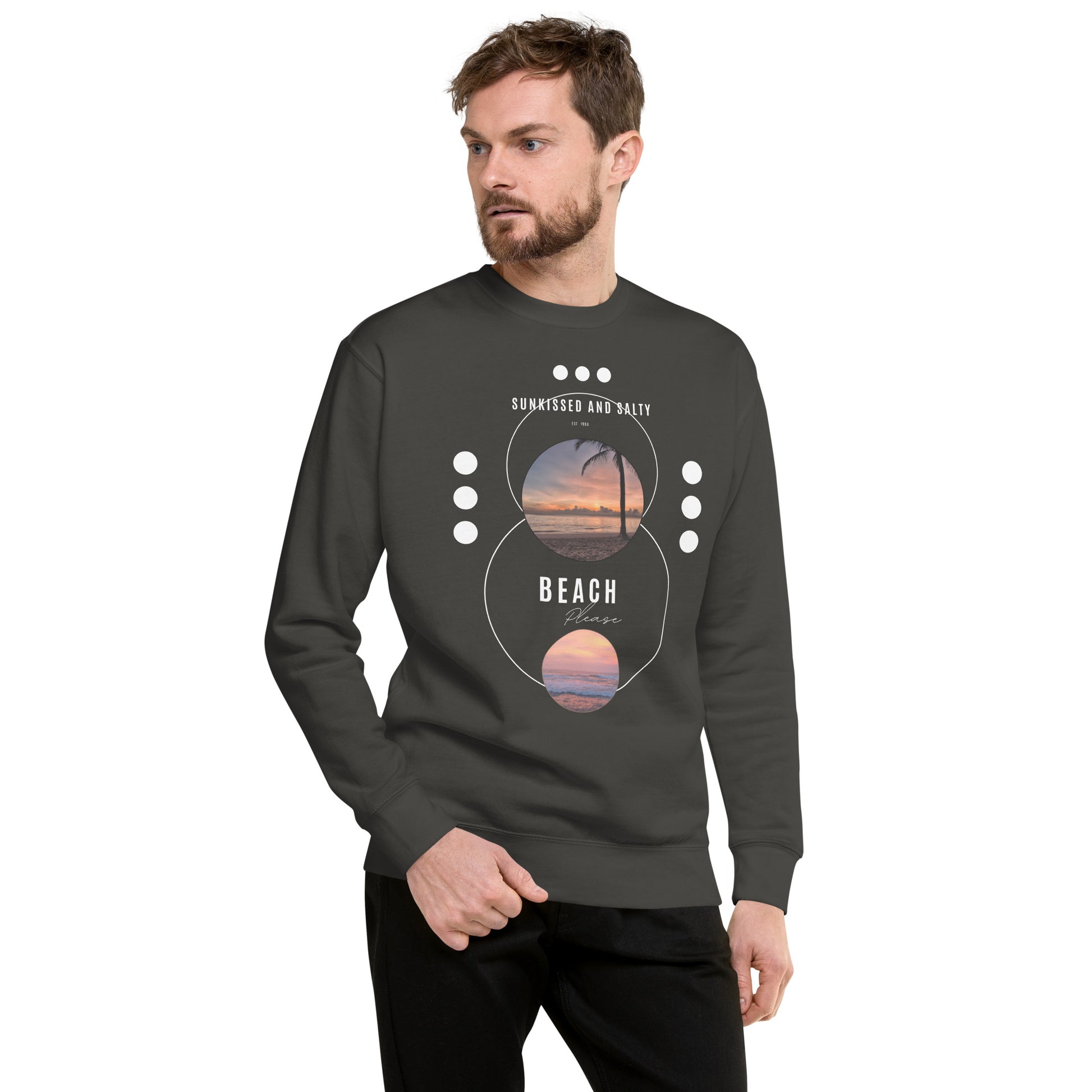 Coastline Attitude Sweatshirt - Left Placement product image 55 in Bone, size S, with front view and left placement.