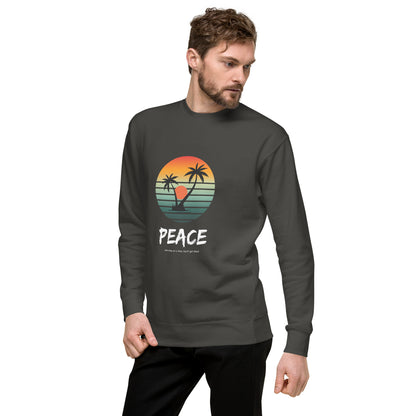 Quiet Peace Sweatshirt - Left Placement by R.A. Apparel, image 36, front view, left-side angle, Forest Green, size 3XL, left placement.
