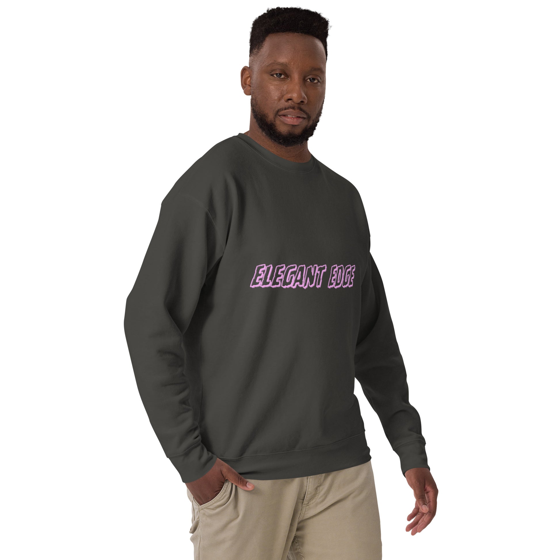 Noir Edge Sweatshirt - Left Placement image 39 in Team Red, size L, showing front view, right-side angle for the Elegant Edge design.