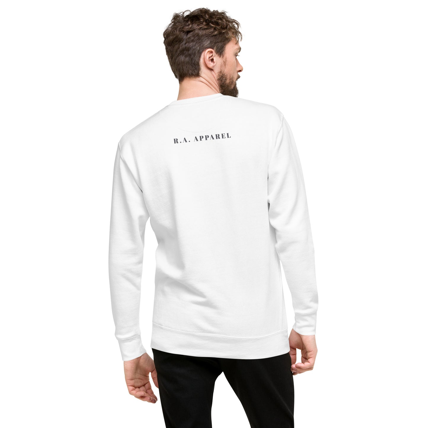 Image 10 of Navy Blazer Coastline Attitude Sweatshirt - Left Placement, size XL, with Beach Please artwork visible in back view.