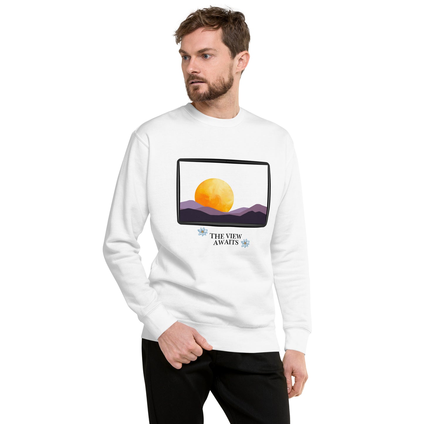 Avenor Sweatshirt image 109 in selected colour, showing front view for the The View Awaits design.