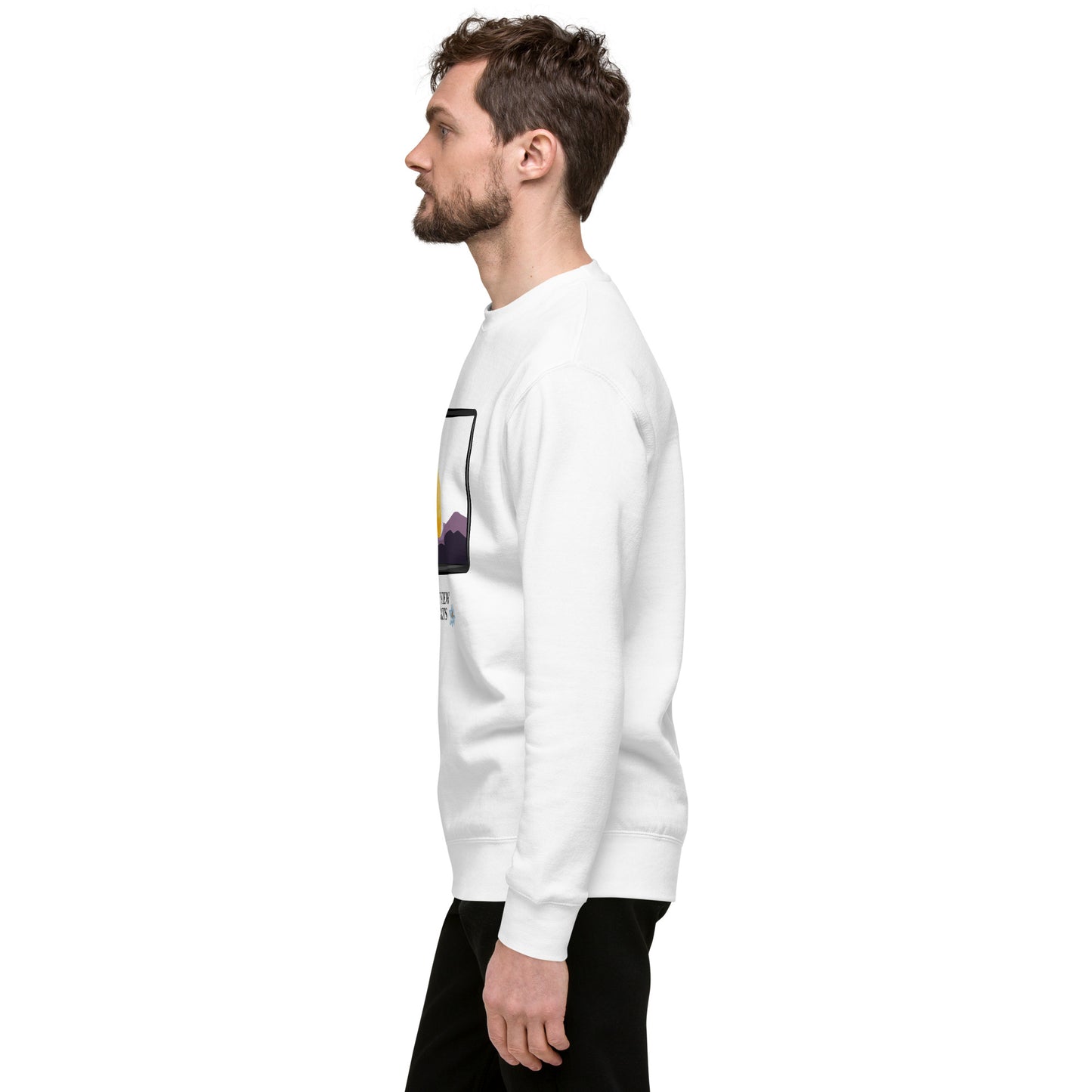 Avenor Sweatshirt image 110 in selected colour, showing left-side angle for the The View Awaits design.