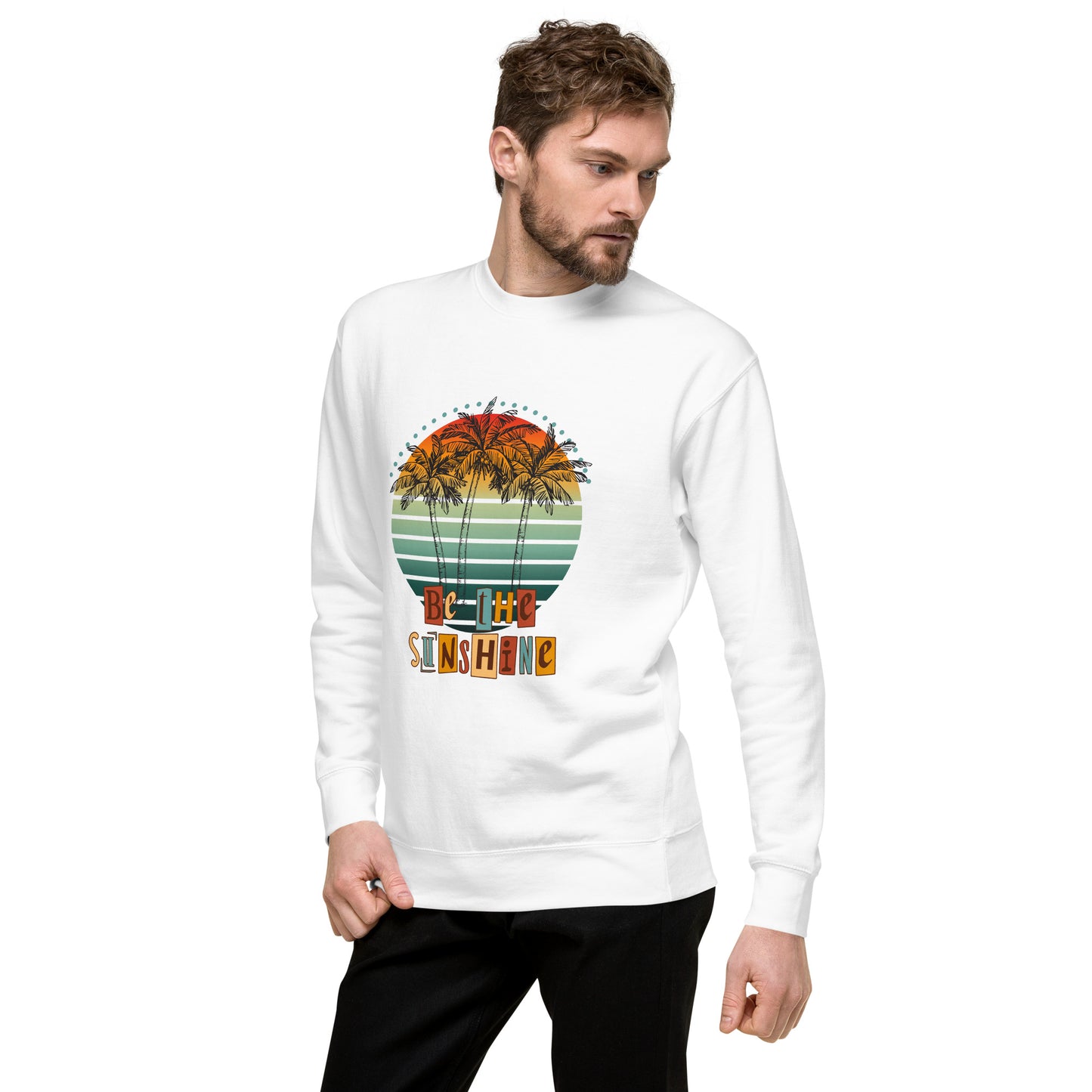 Solara Sweatshirt by R.A. Apparel, image 111, front view, left-side angle, selected colour, design placement.