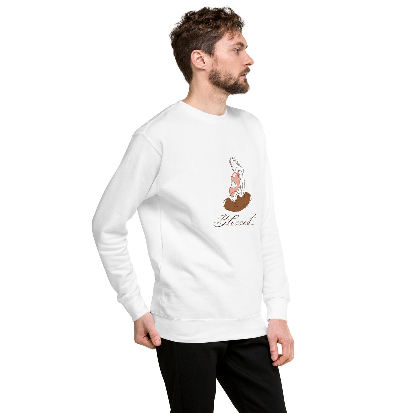 Grace Mark Sweatshirt - Left Placement product image 12 in Navy Blazer, size 3XL, with front view, right-side angle and left placement.