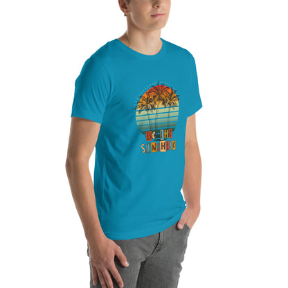 Solara T-Shirt image 66 in Orange, size S, showing front view, right-side angle for the Be the Sunshine design.