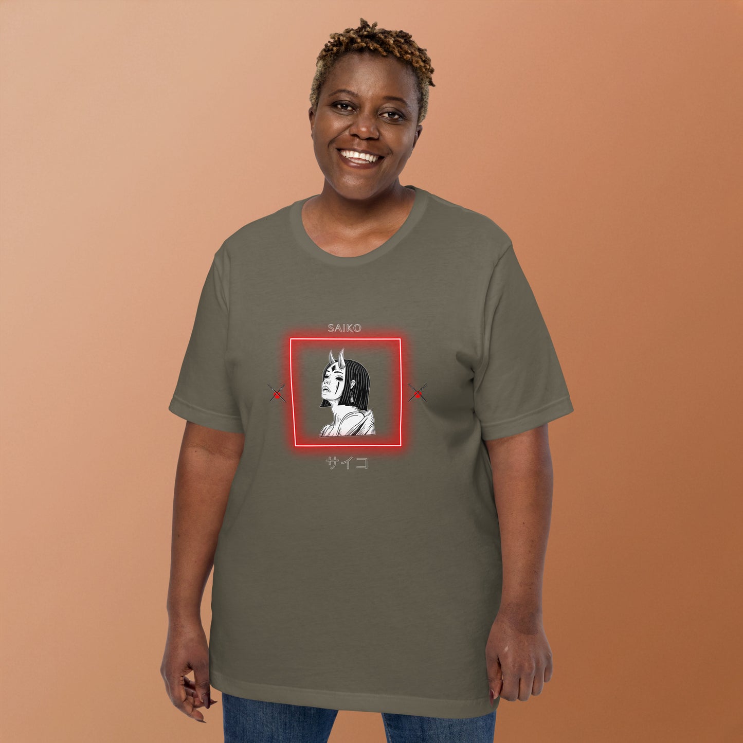 Saiko T-Shirt - Left Placement 33 image 14: Black version, size 4XL with front view of the Saiko range.