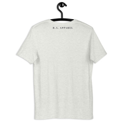 Festive Mood T-Shirt - Left Placement product image 6 in Heather Prism Peach, size 3XL, with back view and left placement.