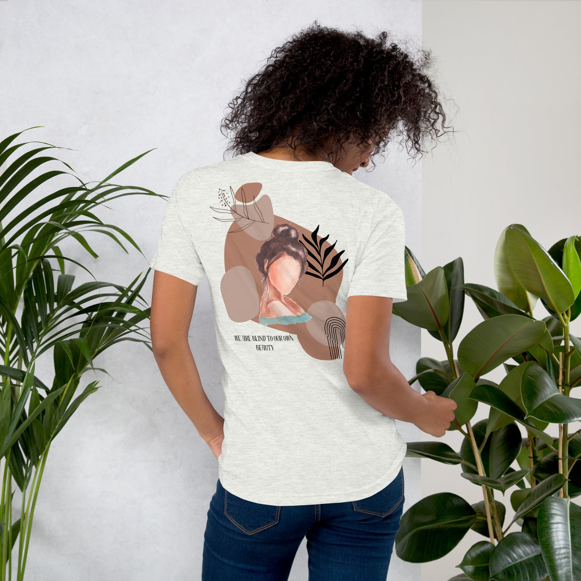 Blind Signal T-Shirt - Left Placement 41 image 4: Lilac version, size XL with back view of the We Are Blind range.