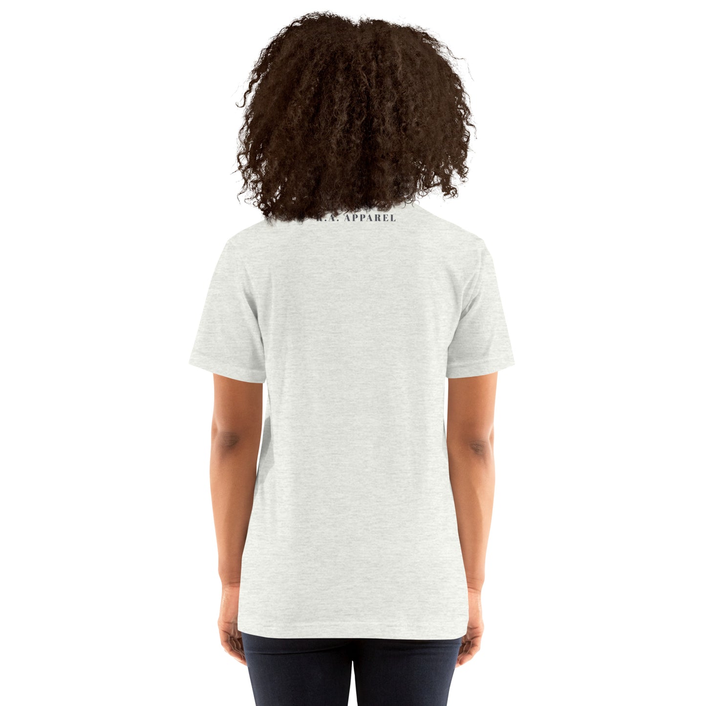 Breathing Room T-Shirt - Left Placement image 7: Heather Prism Mint version, size 4XL with back view of the Just Breathe range.