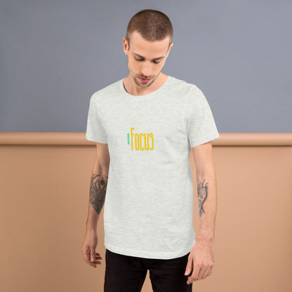Image 7 of Black Focusline T-Shirt - Left Placement, size XS, with Pure Focus artwork visible in front view.