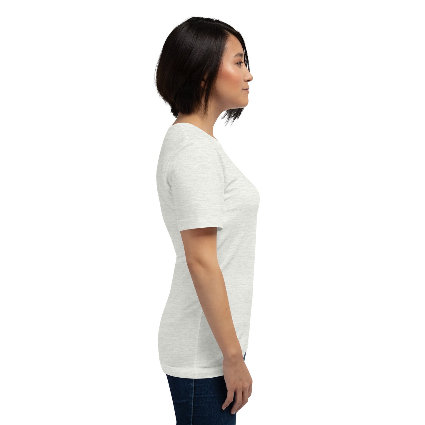 Balance Court T-Shirt - Left Placement product image 99 in Heather Ice Blue, size XL, with right-side angle and left placement.