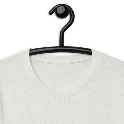 Festive Mood T-Shirt - Left Placement image 4 in Heather Prism Peach, size XL, showing product view for the Xmas Mood design.