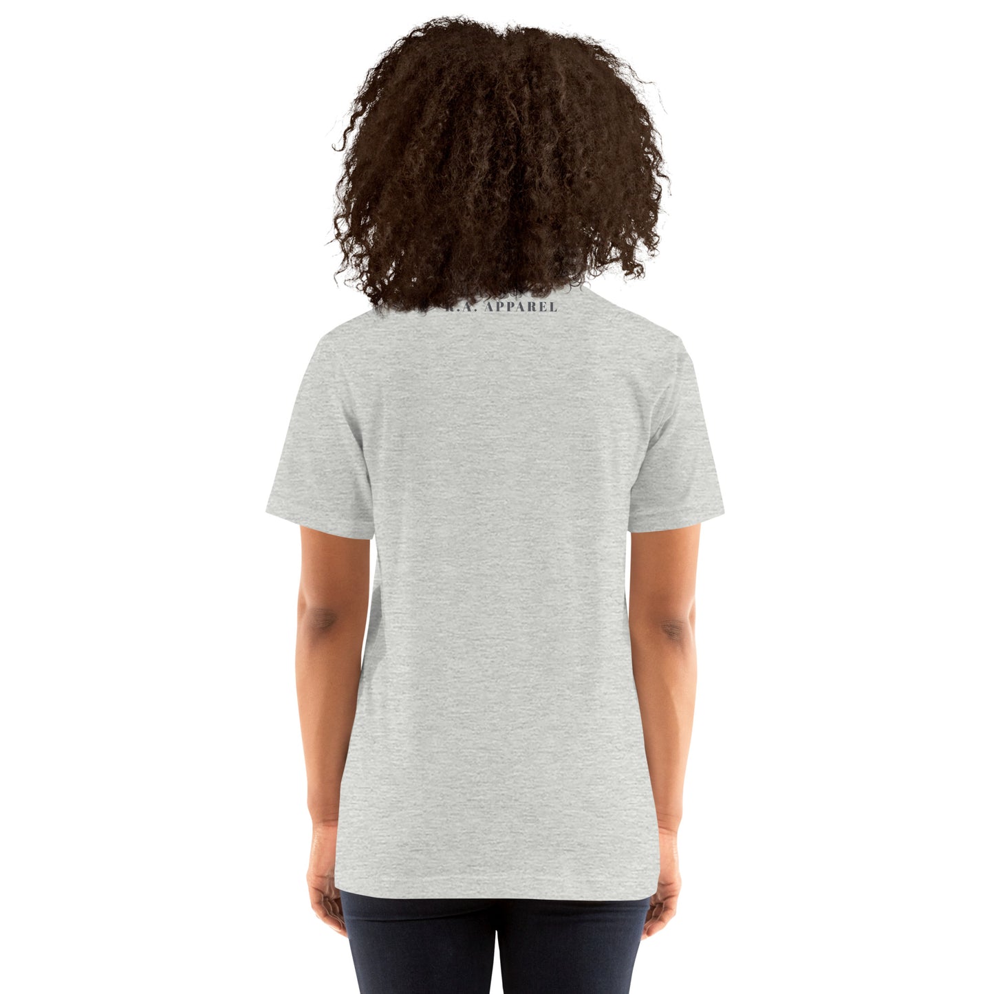 Breathing Room T-Shirt - Left Placement image 25 in Athletic Heather, size XL, showing back view for the Just Breathe design.