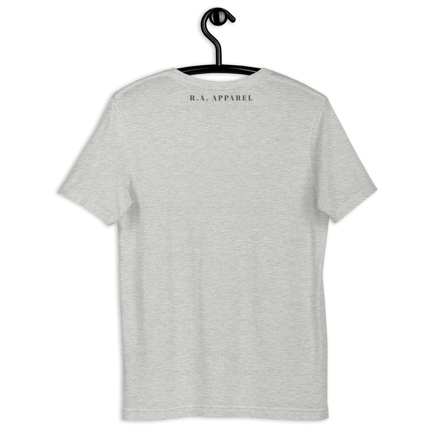 Northern Run T-Shirt - Left Placement image 27: Ocean Blue version, size S with back view of the Reindeer range.