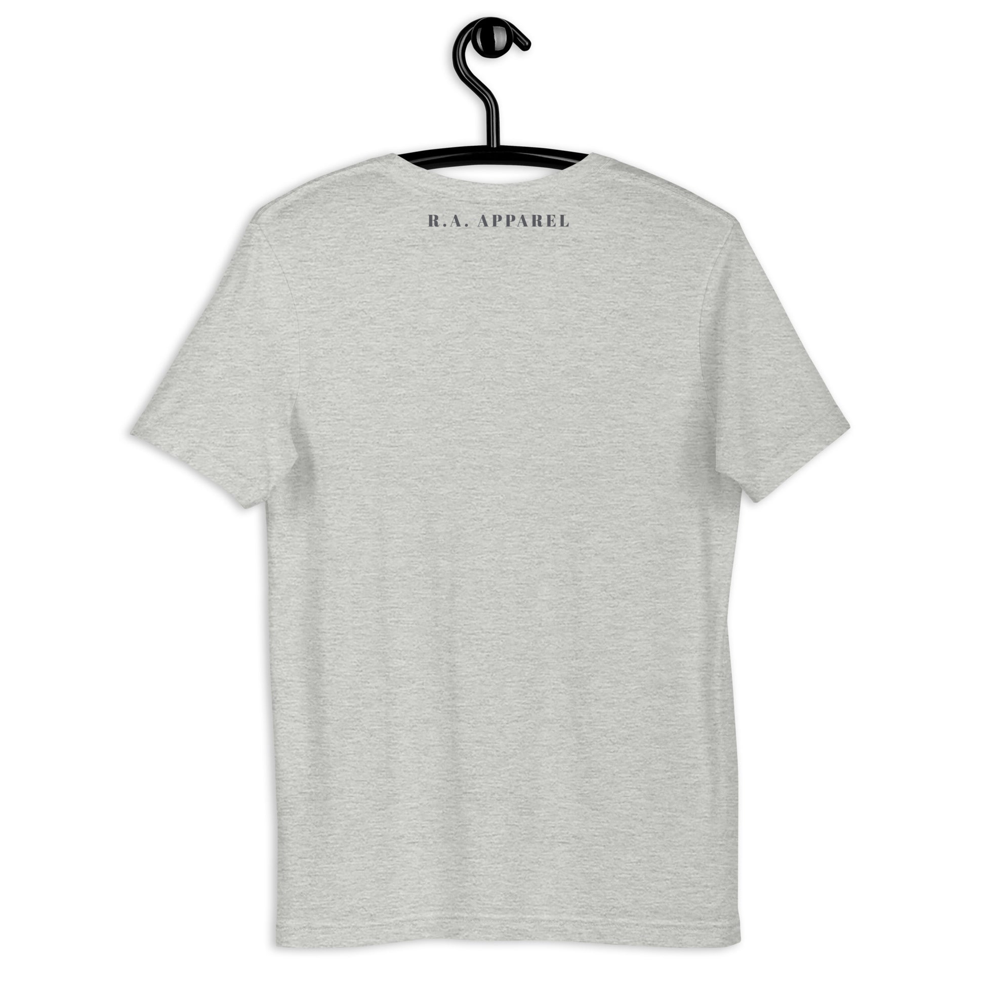 Northern Run T-Shirt - Left Placement image 27: Ocean Blue version, size S with back view of the Reindeer range.