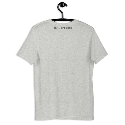 Northern Run T-Shirt - Left Placement image 27: Ocean Blue version, size S with back view of the Reindeer range.