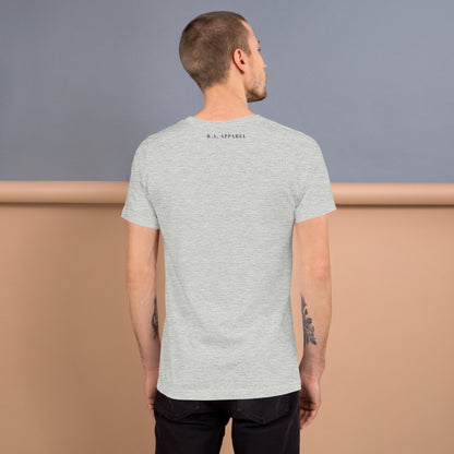 Fortitude T-Shirt - Left Placement 75 image 22 in Baby Blue, size M, showing back view for the Soldier On design.