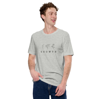 Growthline T-Shirt - Left Placement image 25 in Yellow, size M, showing front view for the Growth design.