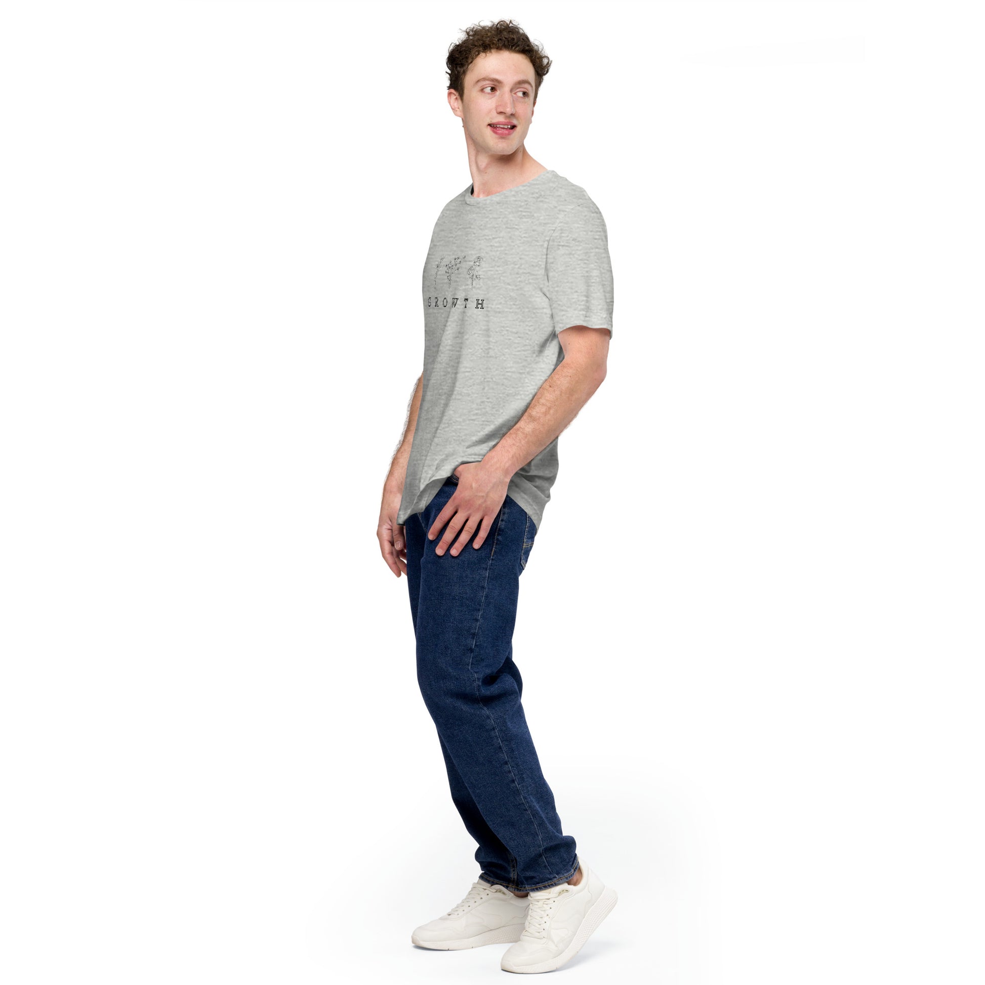 Growthline T-Shirt - Left Placement by R.A. Apparel, image 27, front view, left-side angle, Yellow, size XL, left placement.