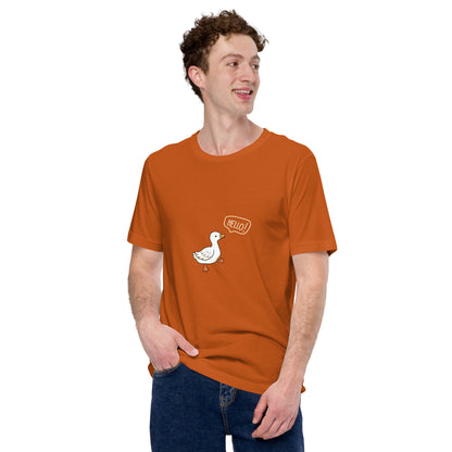 Image 41 of Autumn Quacksy T-Shirt, size S, with Hello Duck artwork visible in front view.