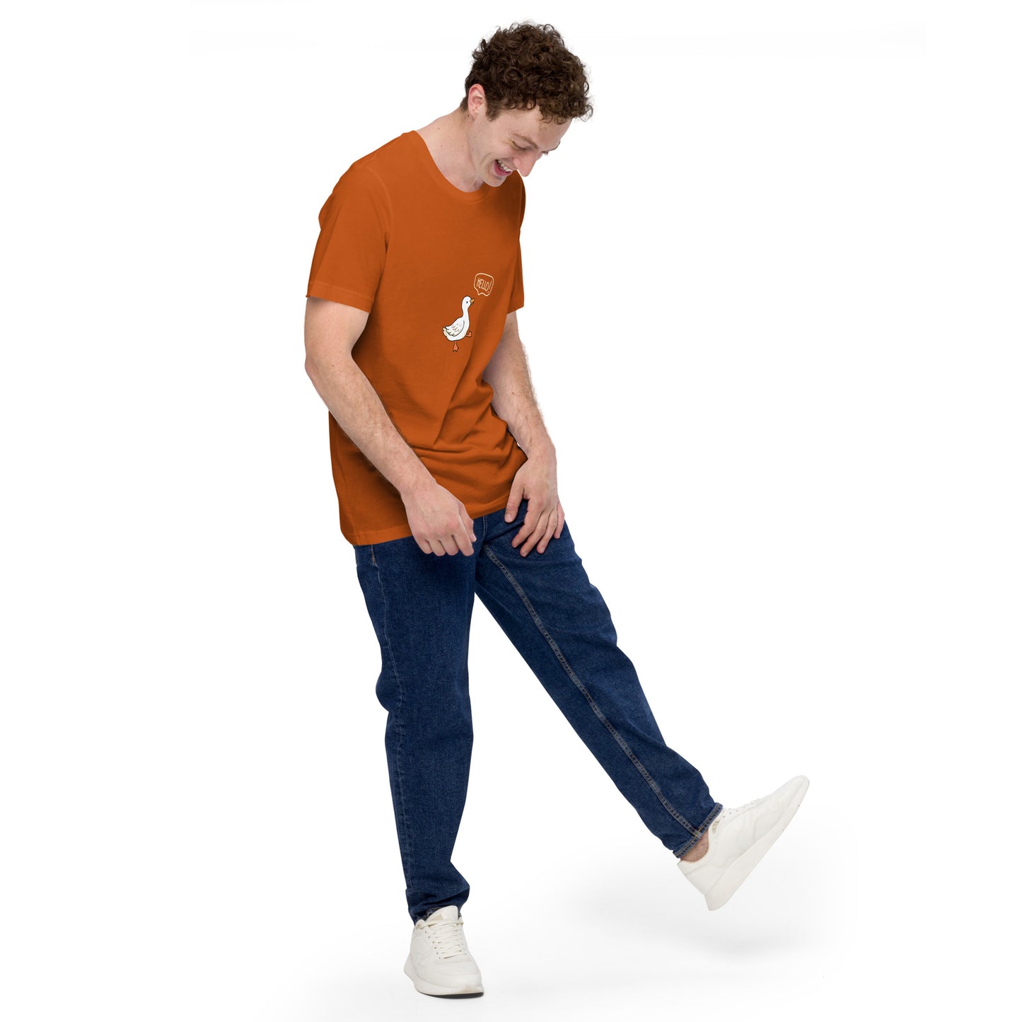 Quacksy T-Shirt product image 42 in Autumn, size M, with front view, right-side angle and design placement.