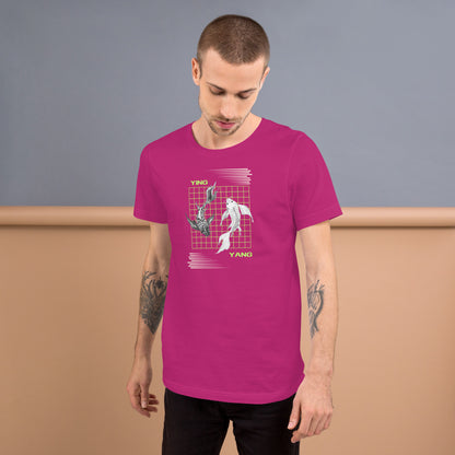 Equinoxe T-Shirt image 29: Red version, size XL with front view of the Ying and Yang range.